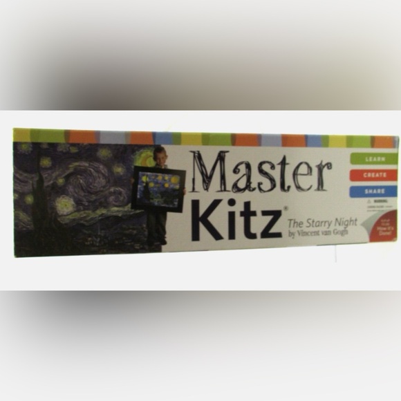NEW NIB MASTER KITZ Art Painting Kit STARRY NIGHT BY vanGogh Kidzaw Rare - Picture 3 of 4